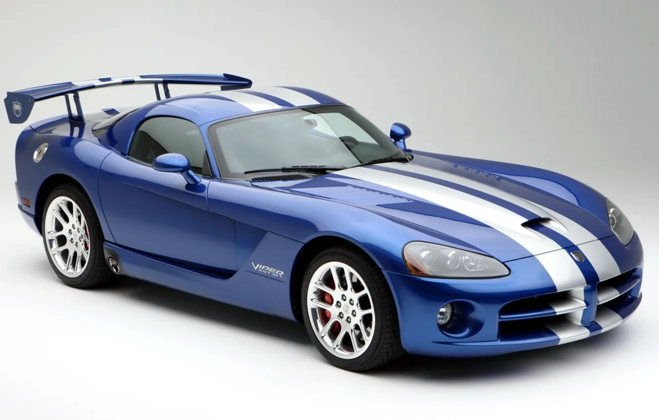 Photo wallpaper blue, background, Dodge, Dodge, supercar, Viper, Coupe, the front