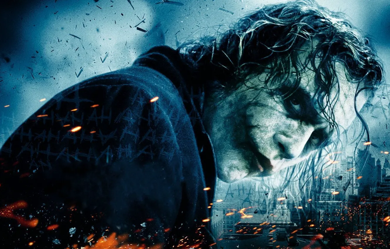 Photo wallpaper blue, Joker, Batman