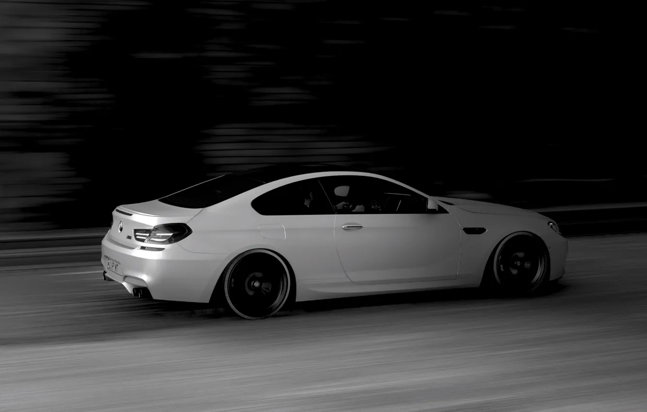 Photo wallpaper black & white, HDR, BMW, game, Coupe, speed, BMW M6 Coupe, FM7