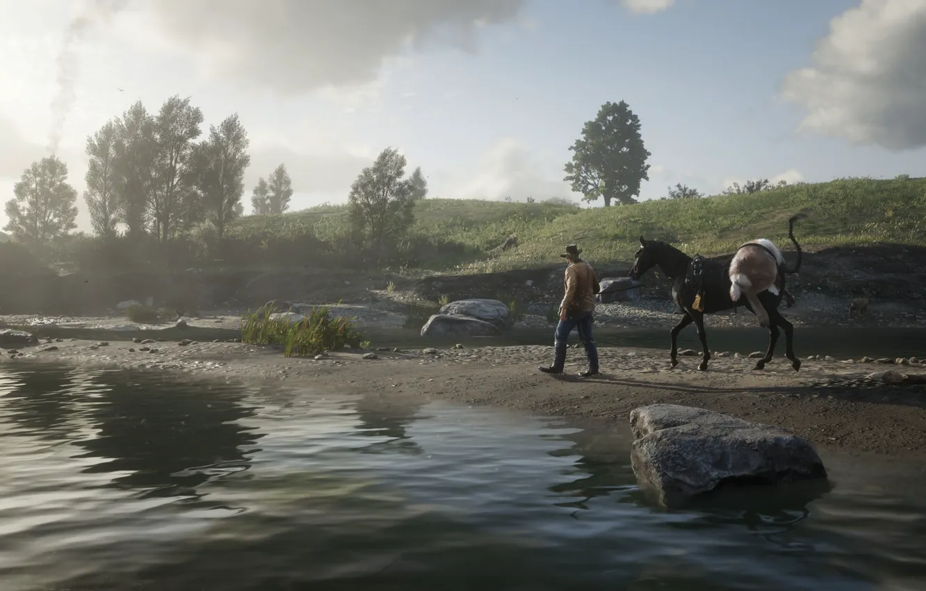 Photo wallpaper Red Dead Redemption 2, RDR 2, Arthur Morgan, Artur Morgan, Nikita Haru