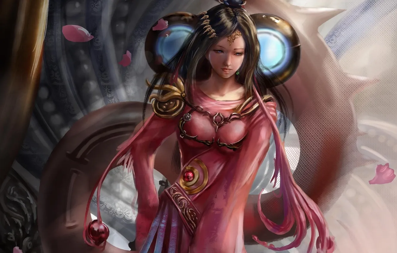 Photo wallpaper girl, dress, art, hairstyle