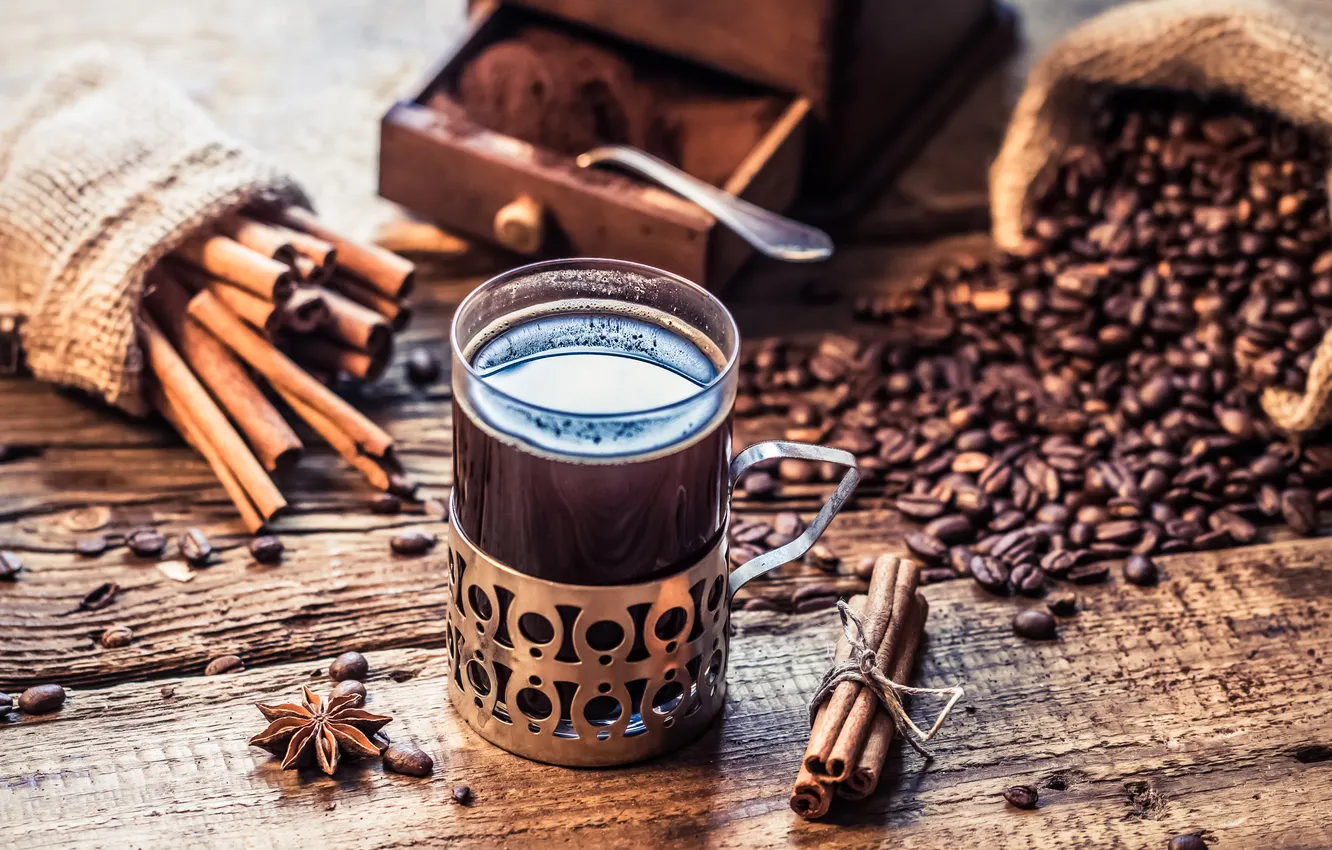 Photo wallpaper coffee, Cup, coffee