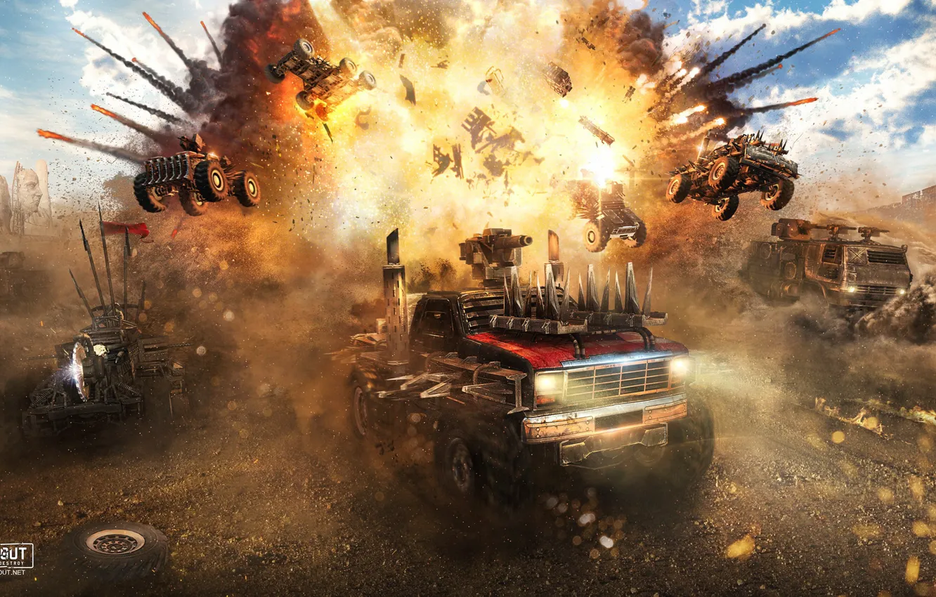 Photo wallpaper machine, the explosion, Sandy valley, CROSSOUT
