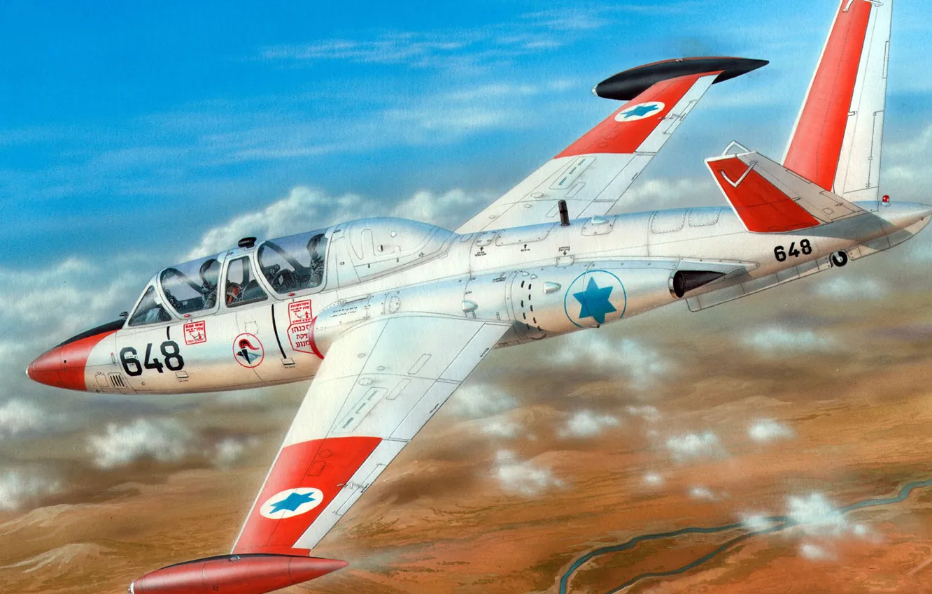 Photo wallpaper light attack, The Israeli firm IAI, double jet combat training aircraft, Fouga CM.170 Magister