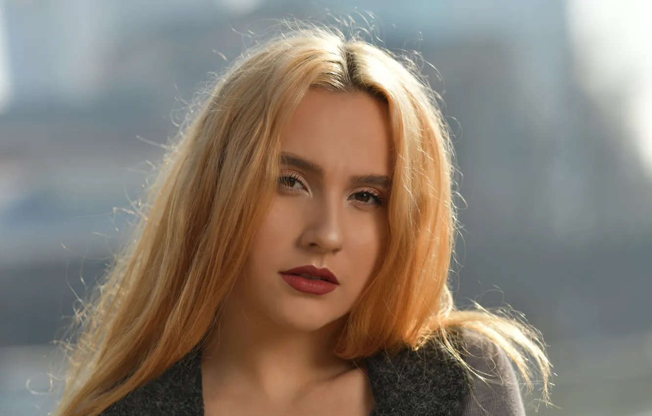 Photo wallpaper look, face, blonde, Isabella