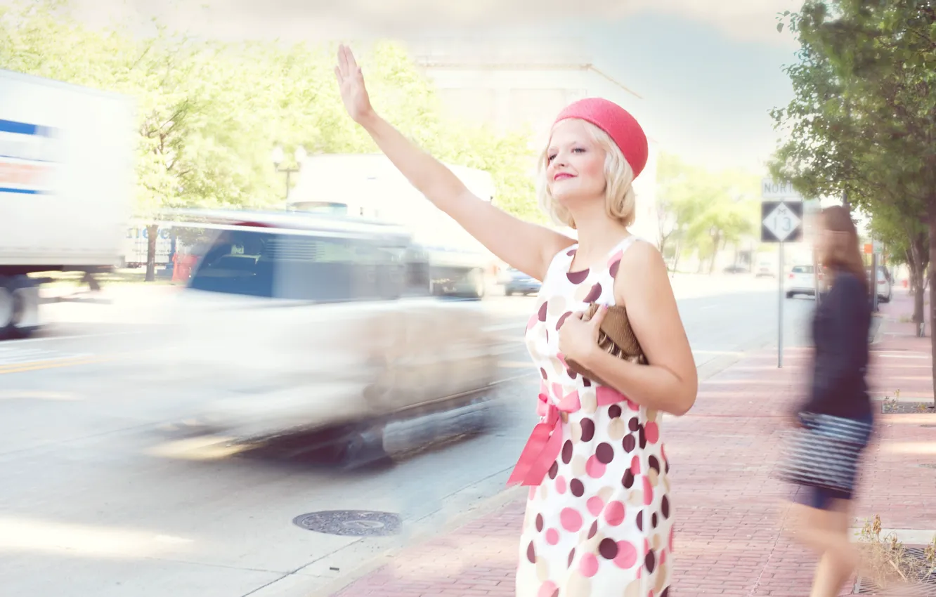 Photo wallpaper vintage, retro, street, traffic, Pretty Woman