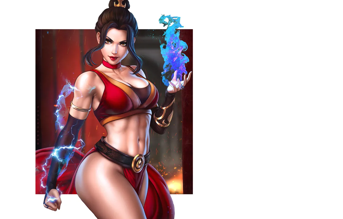 Photo wallpaper fire, girl, hot, sexy, anime, pretty, brunette, babe