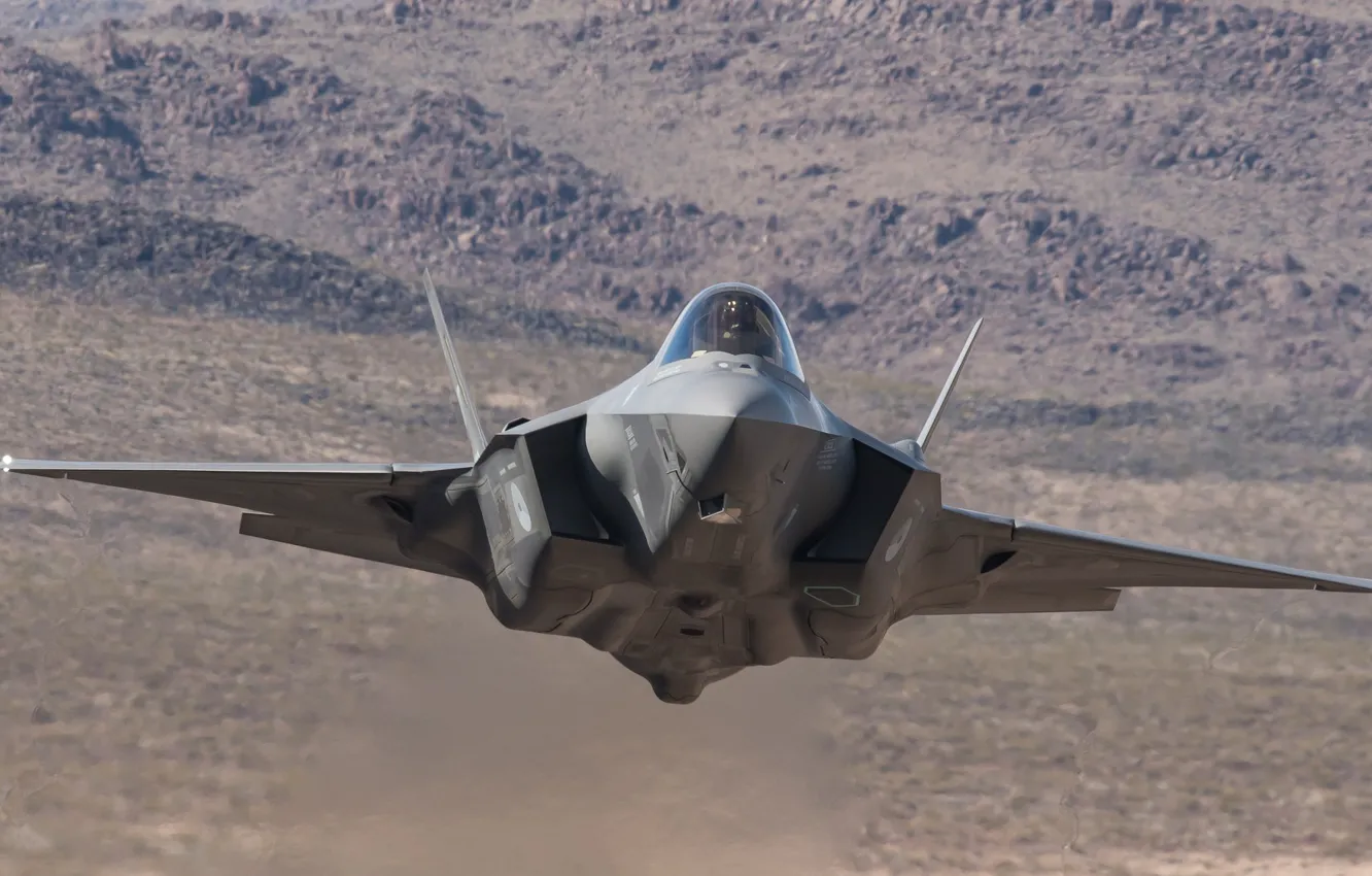 Photo wallpaper the plane, Flies, F-35A, combat aircraft