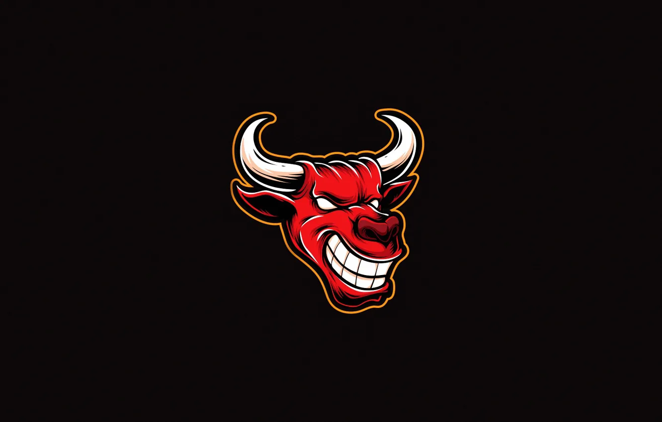 Photo wallpaper style, background, figure, minimalism, art, horns, style, art