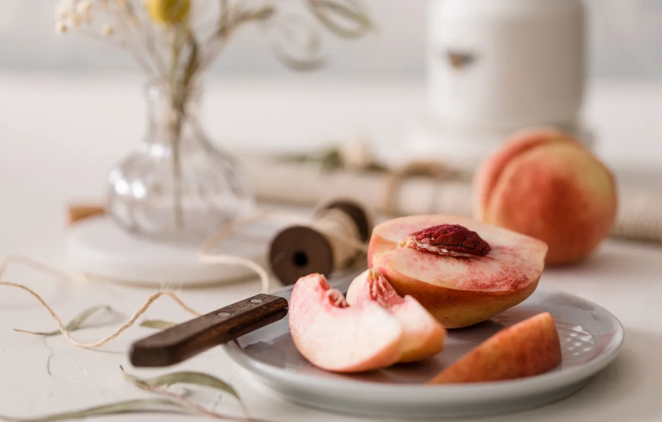 Photo wallpaper bone, fruit, peaches