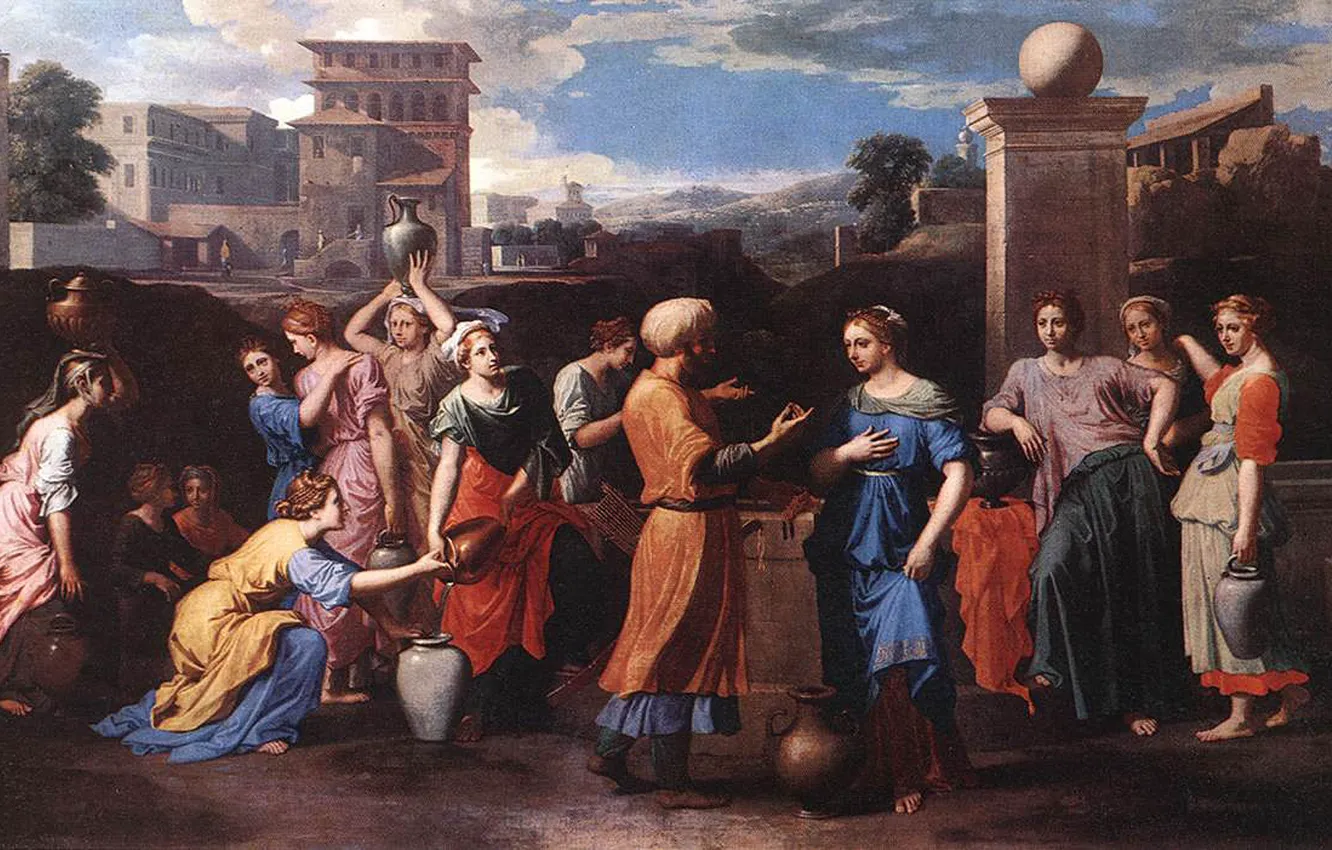 Photo wallpaper Chick, Academism, Rebecca At The Well, Rebekah at the well, classicism, 1648