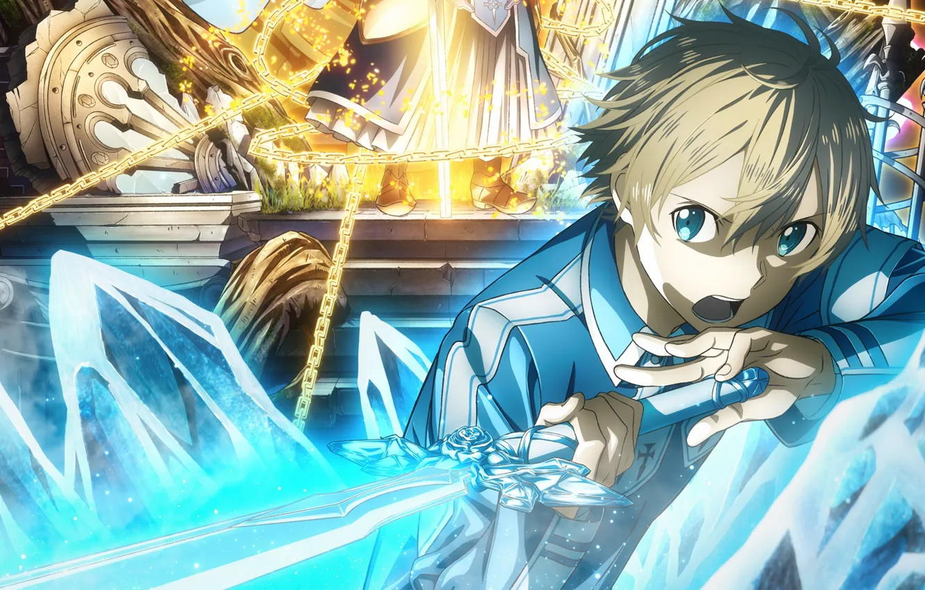 Photo wallpaper sword, guy, sword art online, sword art online