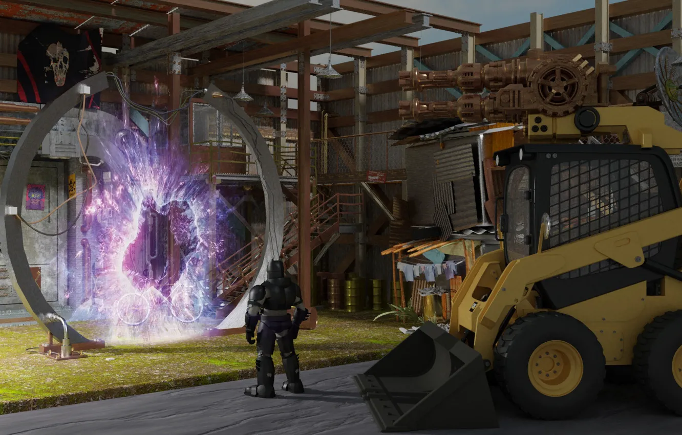 Photo wallpaper transport, skull, the portal, the room, WhereHouse Portal