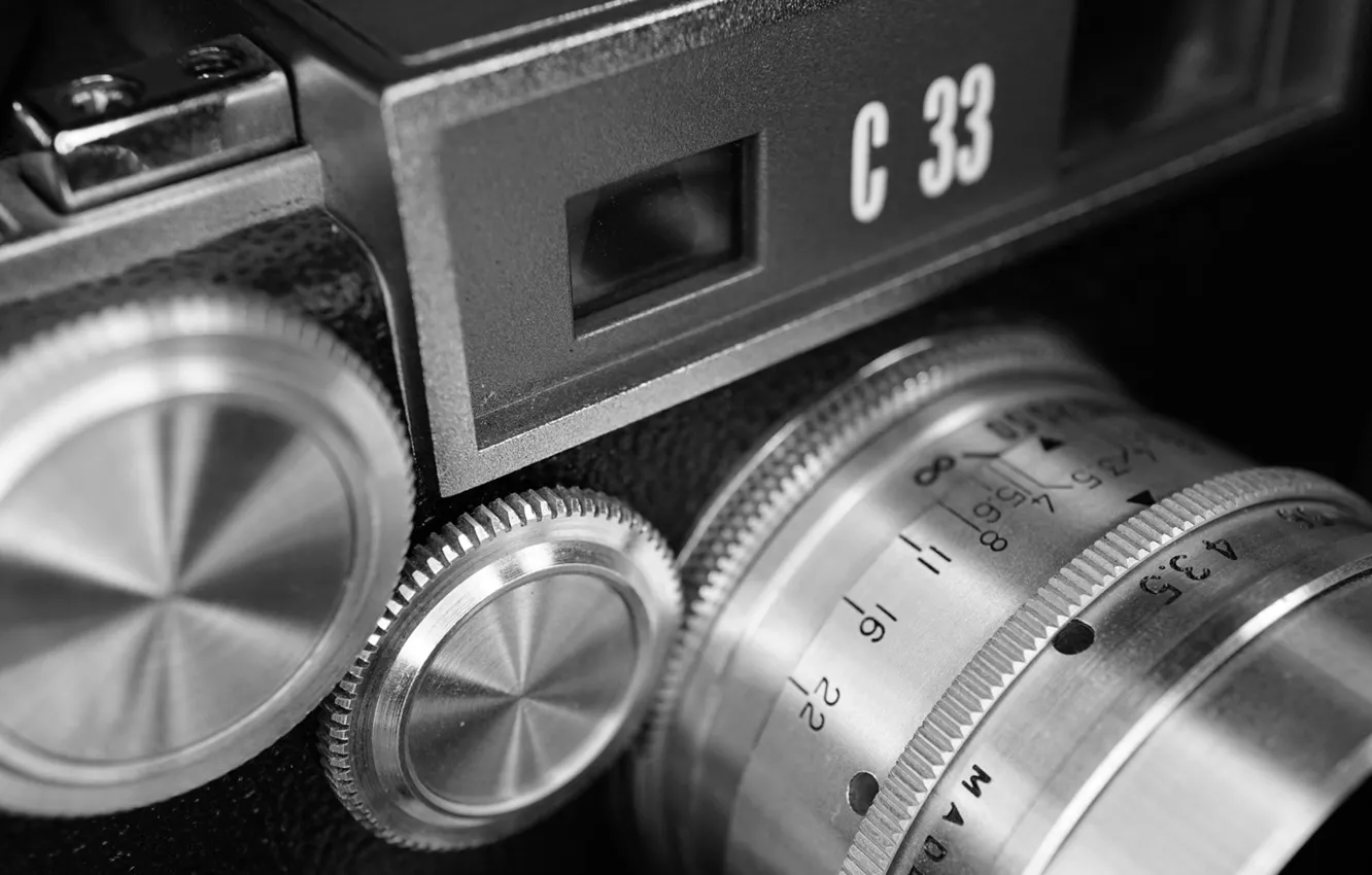 Photo wallpaper black and white, the camera, monochrome, Argus C33 (1959)