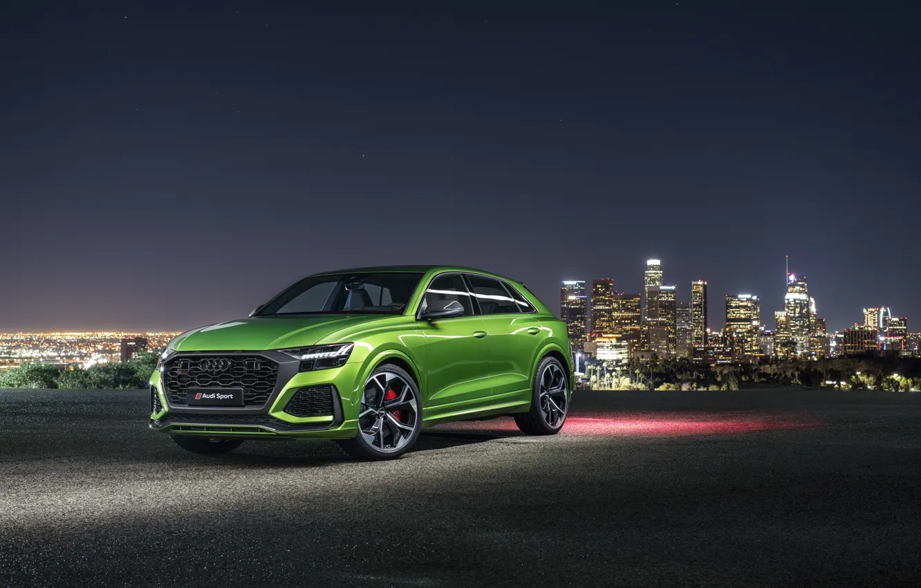 Photo wallpaper night, the city, Audi, crossover, 2020, RS Q8