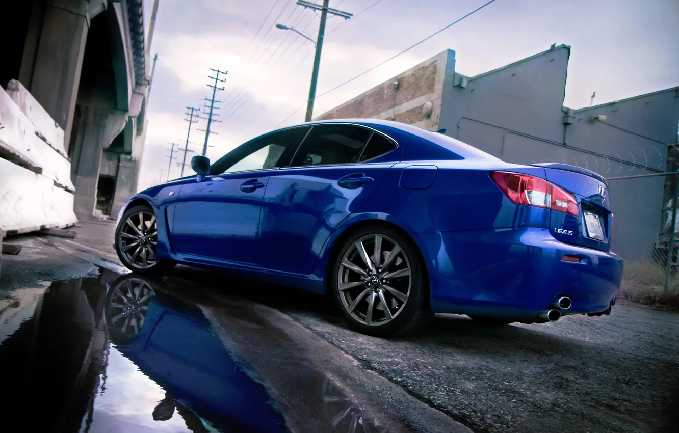 Photo wallpaper the city, Lexus, puddle