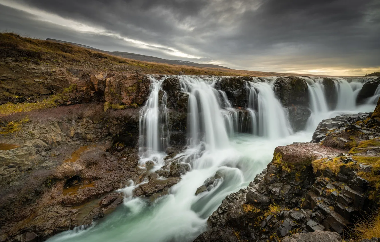 Photo wallpaper river, waterfall, Nature, Iceland