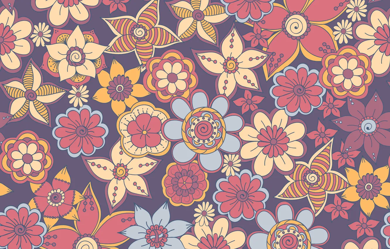 Photo wallpaper pattern, texture, flowers, ornament, design, pattern, floral
