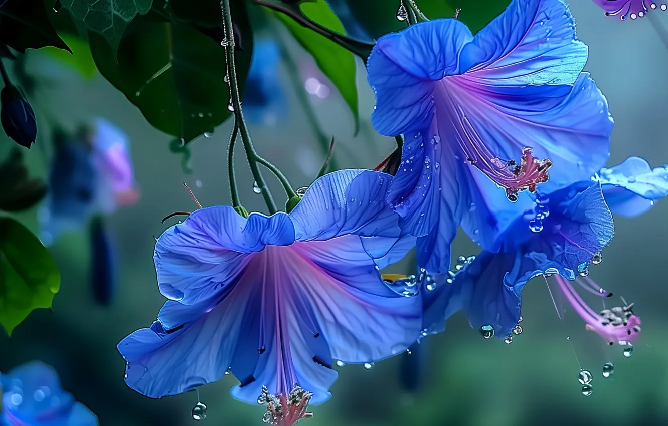 Photo wallpaper flowers, treatment, bindweed