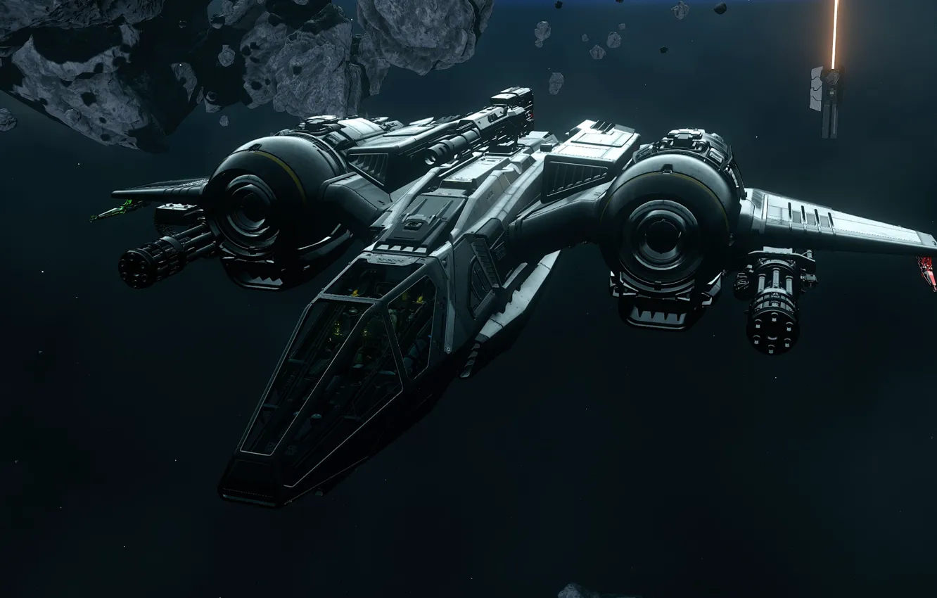 Photo wallpaper starship, Star Citizen, Drake Buccaneer