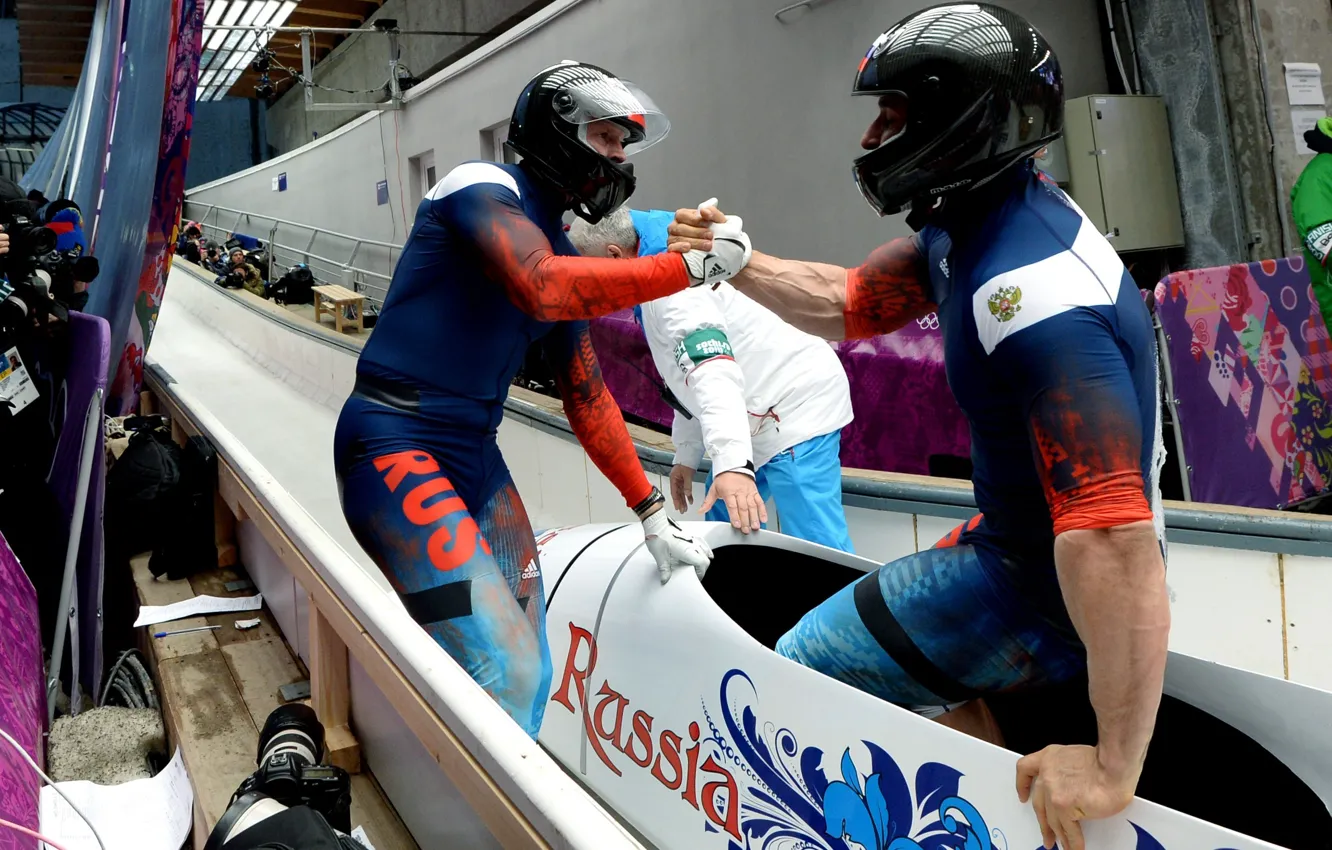 Photo wallpaper Olympics, Russia, bobsled, Sochi, 2014, The Governor, Zubkov