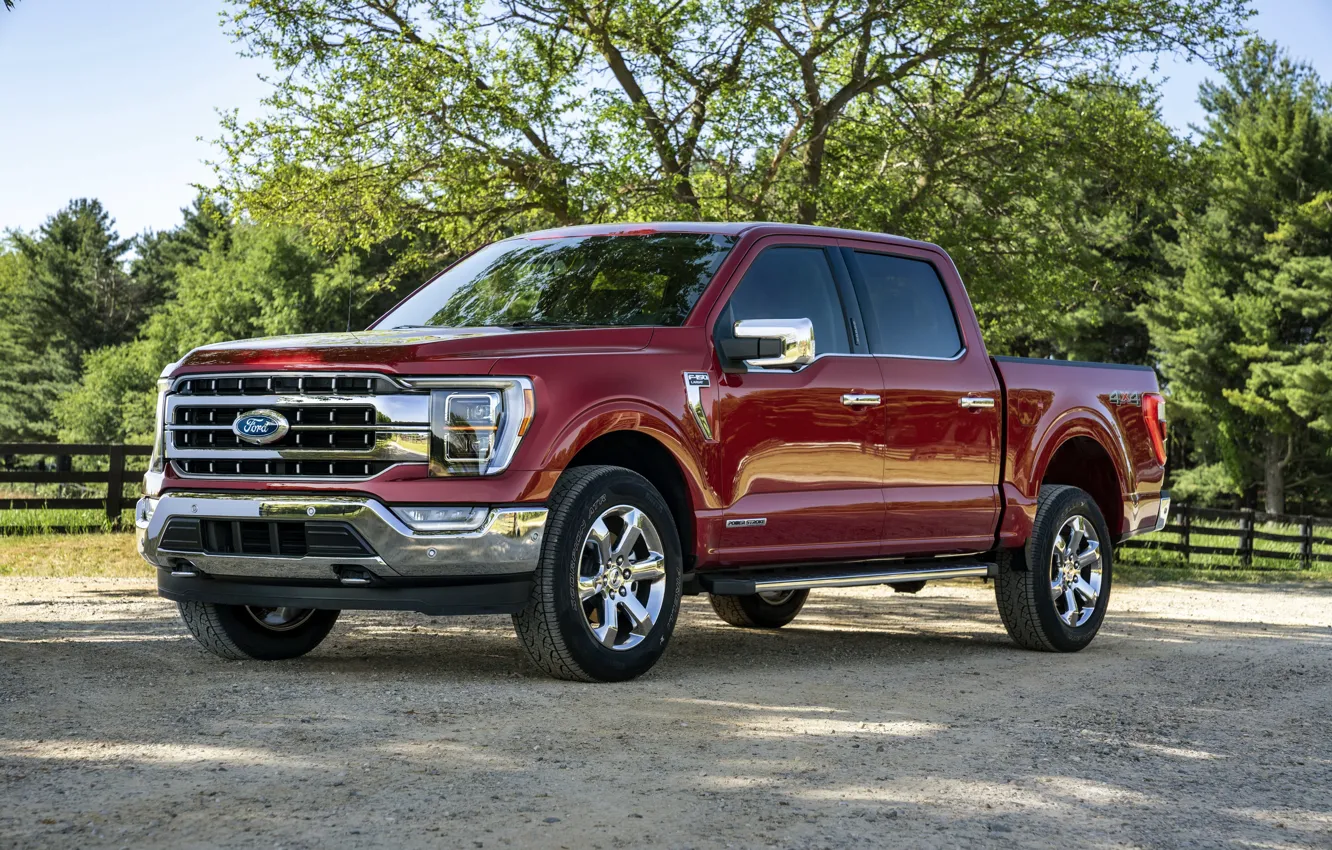 Photo wallpaper red, Ford, pickup, F-150, 2020, 2021, F-series