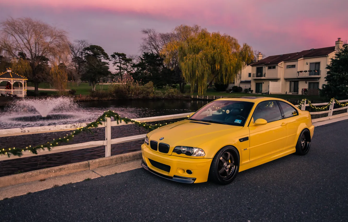 Photo wallpaper BMW, E46, Fountain, M3