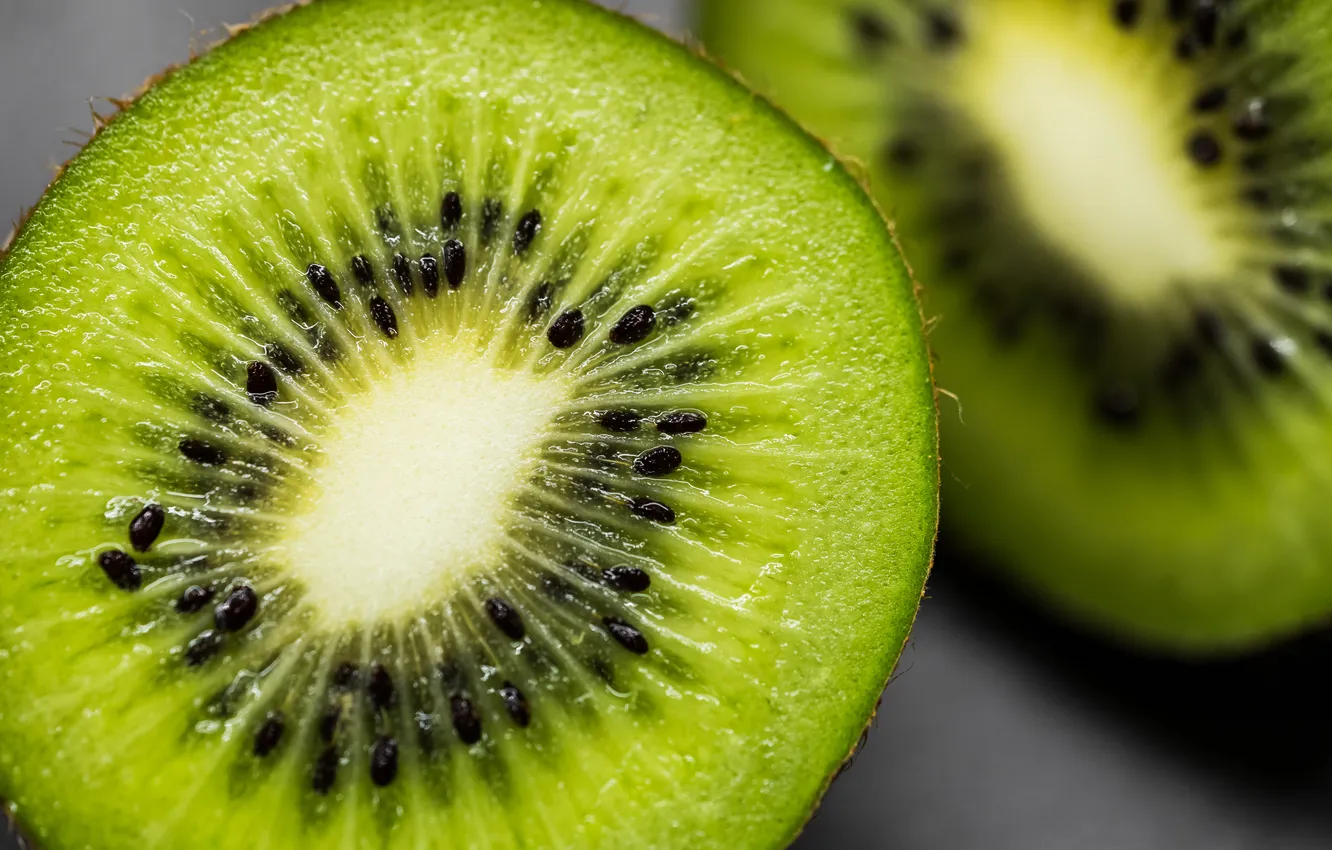Photo wallpaper green, kiwi, seeds