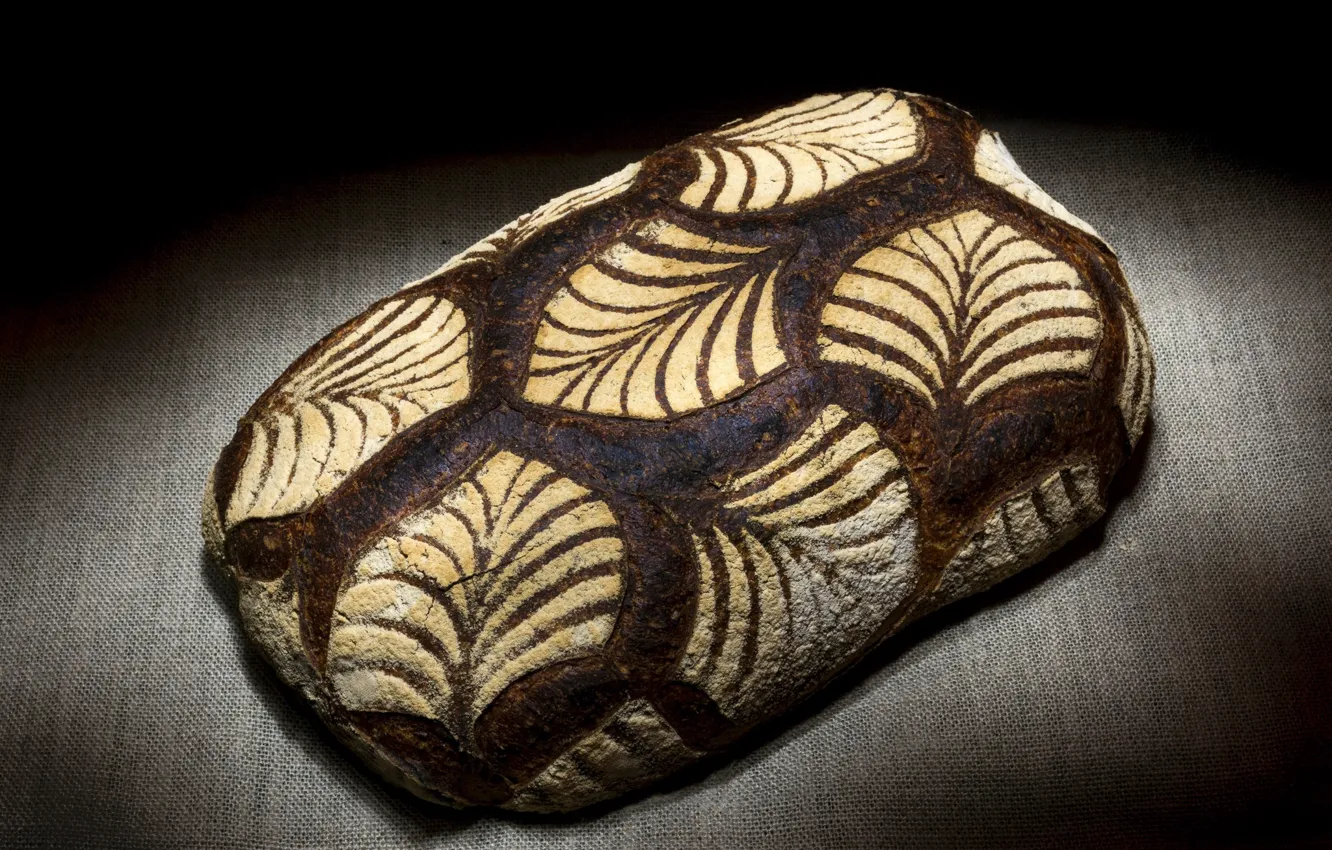 Photo wallpaper pattern, bread, burlap, roll, flour