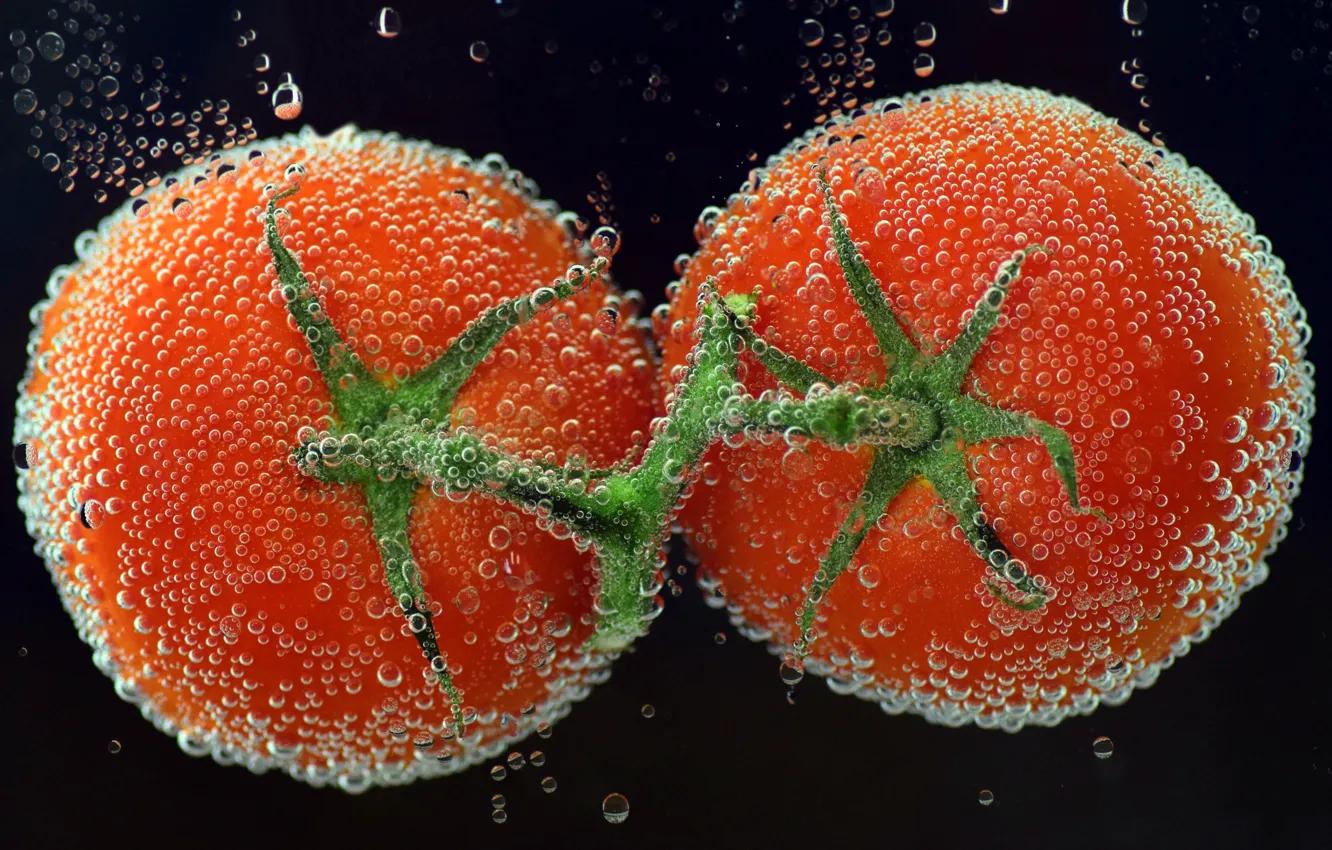Photo wallpaper bubbles, the air, tomato