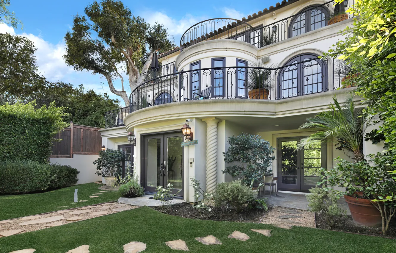 Photo wallpaper design, lawn, home, CA, USA, beach, mansion, landscape