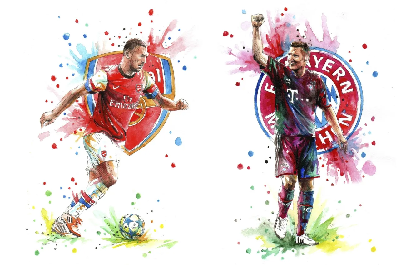 Photo wallpaper art, Arsenal, art, Arsenal, Football Club, The Gunners, Bayern Munich, Football club