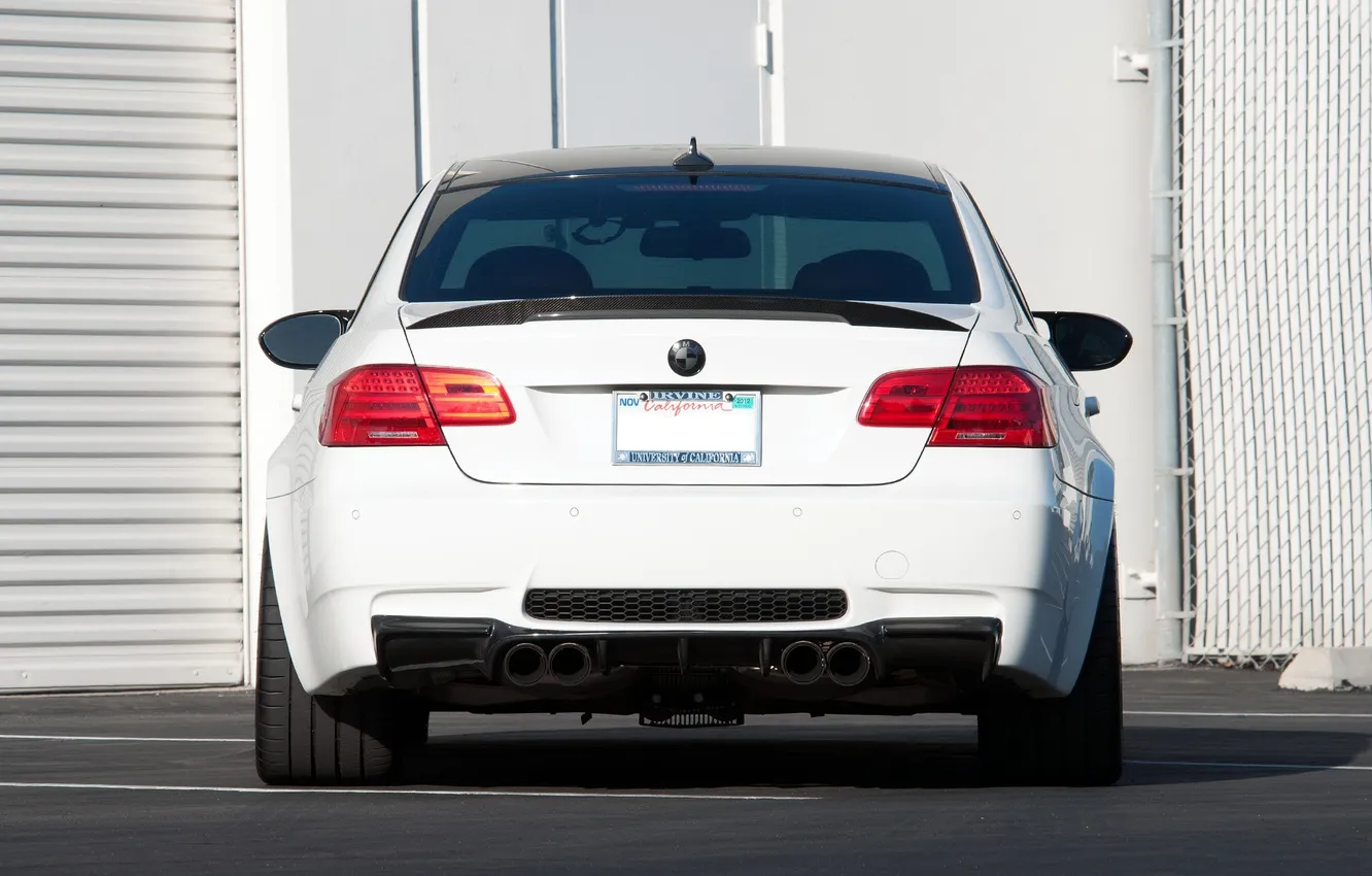 Photo wallpaper white, bmw, BMW, shadow, white, Blik, back, e92