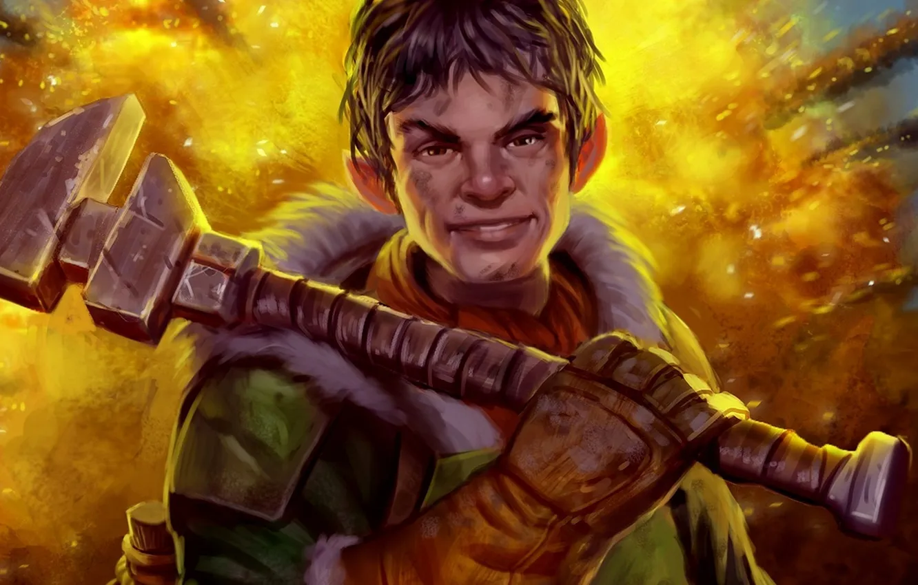 Photo wallpaper the explosion, smile, guy, lord of the rings, Guardians of Middle-earth, adjustable wrench