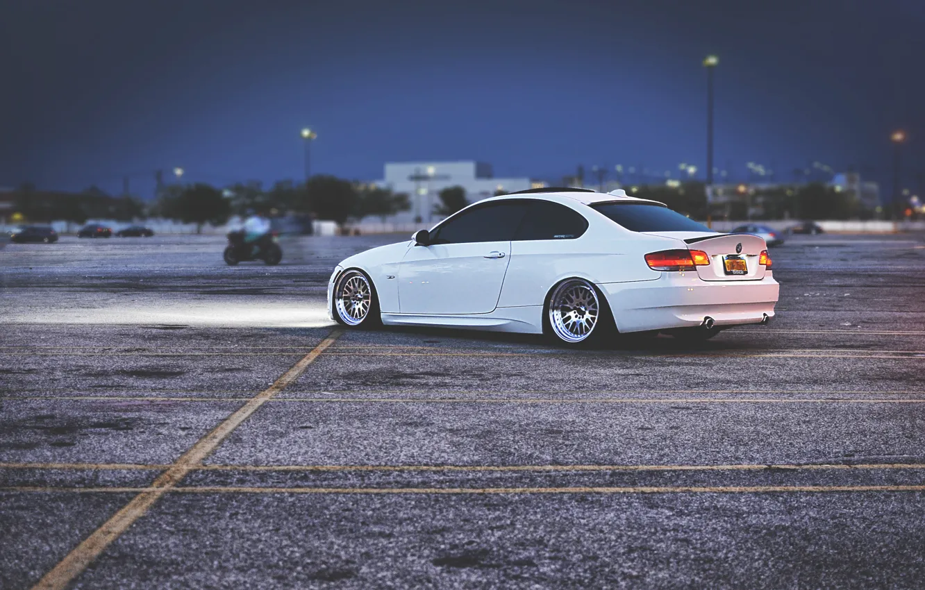 Photo wallpaper The evening, BMW, Tuning, White, BMW, Drives, White, E92