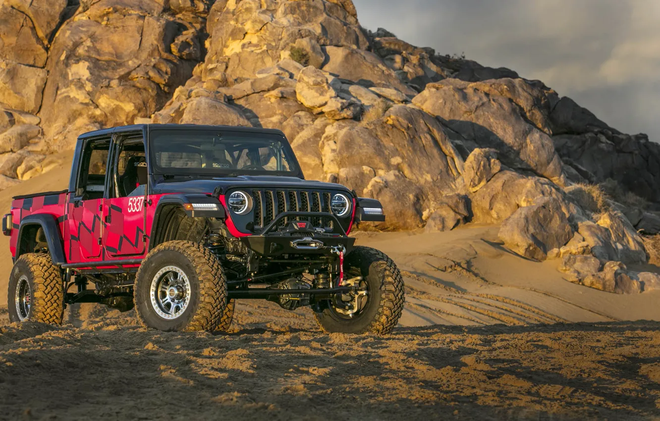 Photo wallpaper Jeep Gladiator, King of the Hammers, Race Car 2019, Jeep Gladiator King of the Hammers …