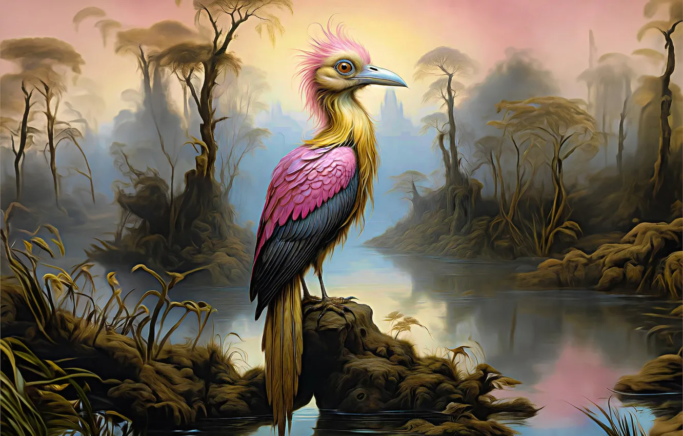 Photo wallpaper the sky, look, leaves, clouds, trees, branches, nature, fog