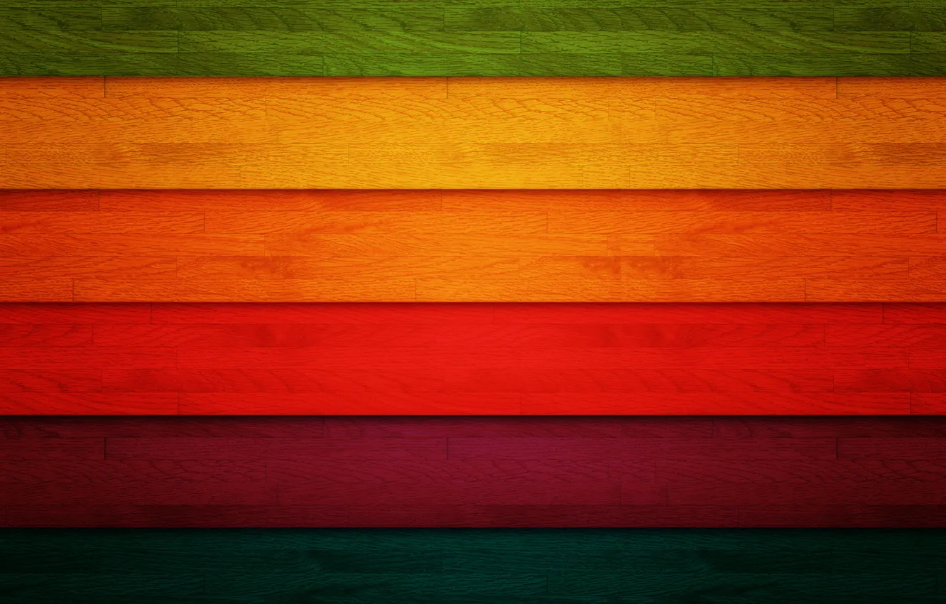 Photo wallpaper trees, Board, color, rainbow, rainbow, wood, color, board