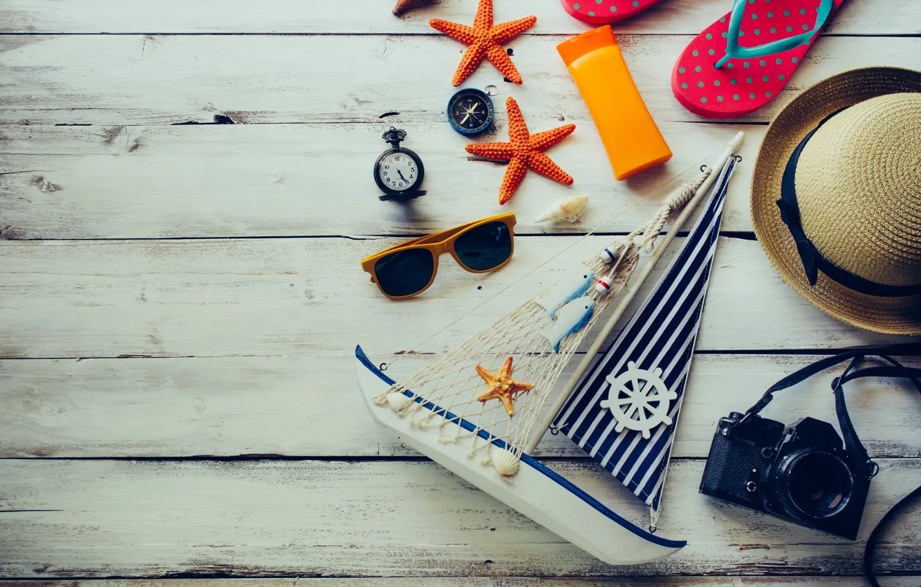 Photo wallpaper sea, beach, summer, glasses, slates