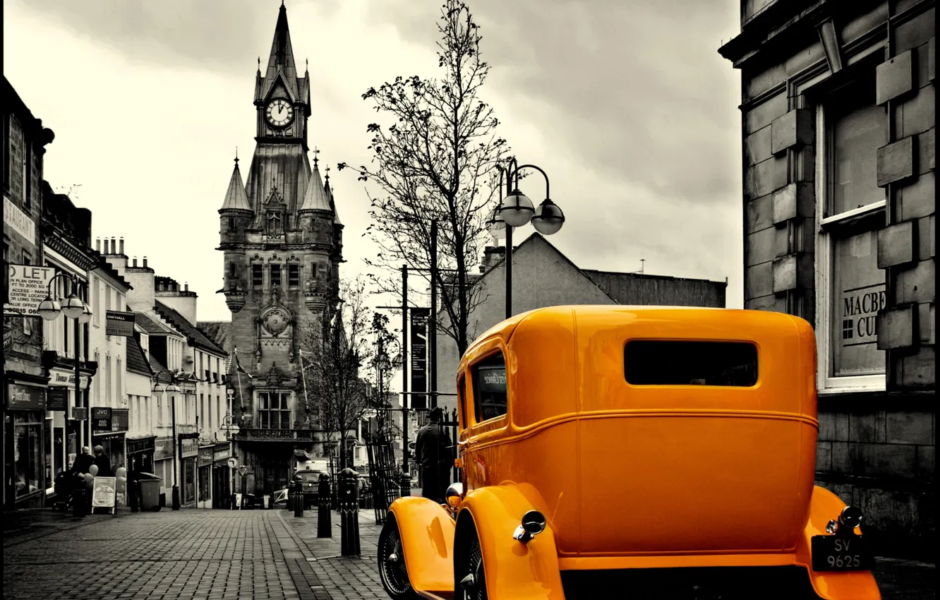 Photo wallpaper yellow, taxi, taxi