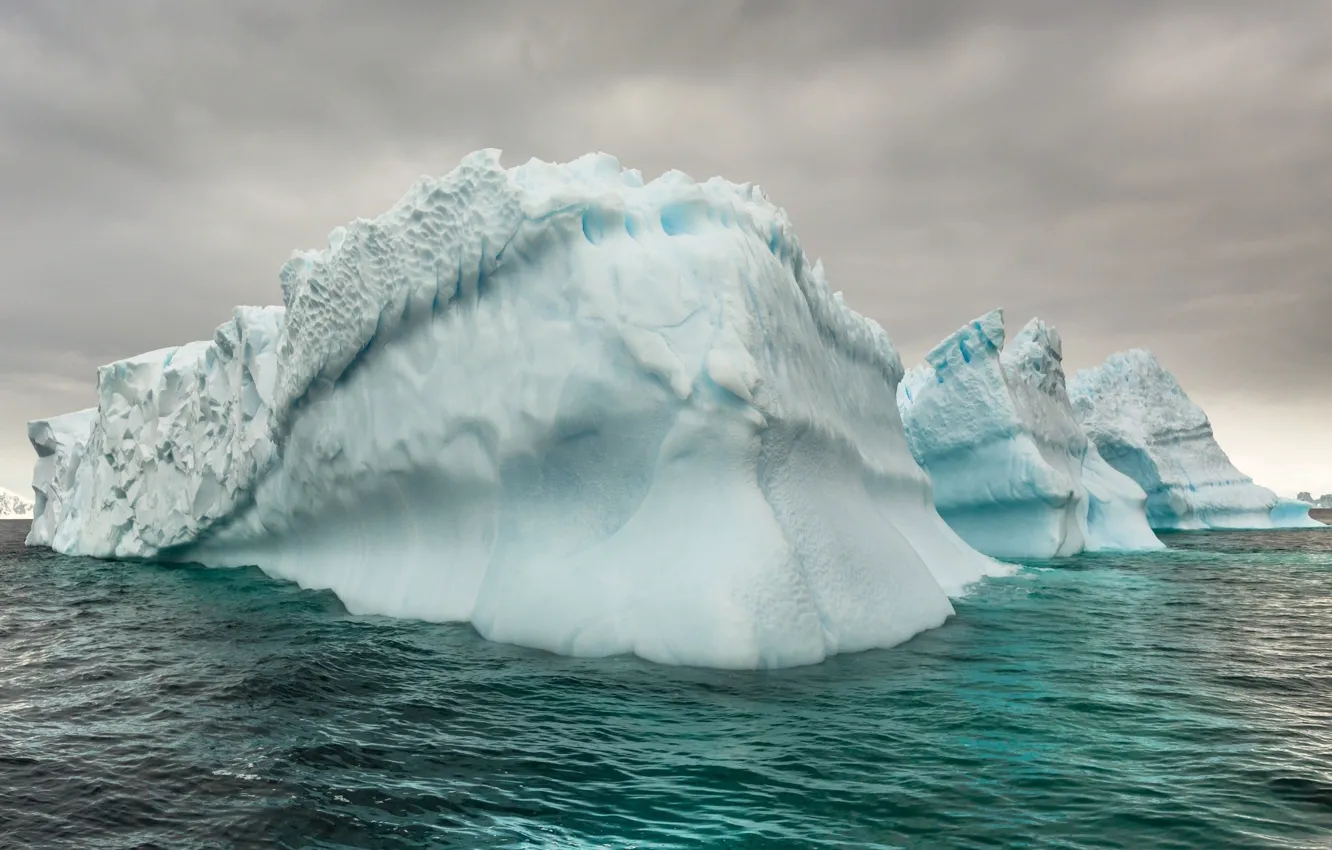 Photo wallpaper sea, the sky, iceberg