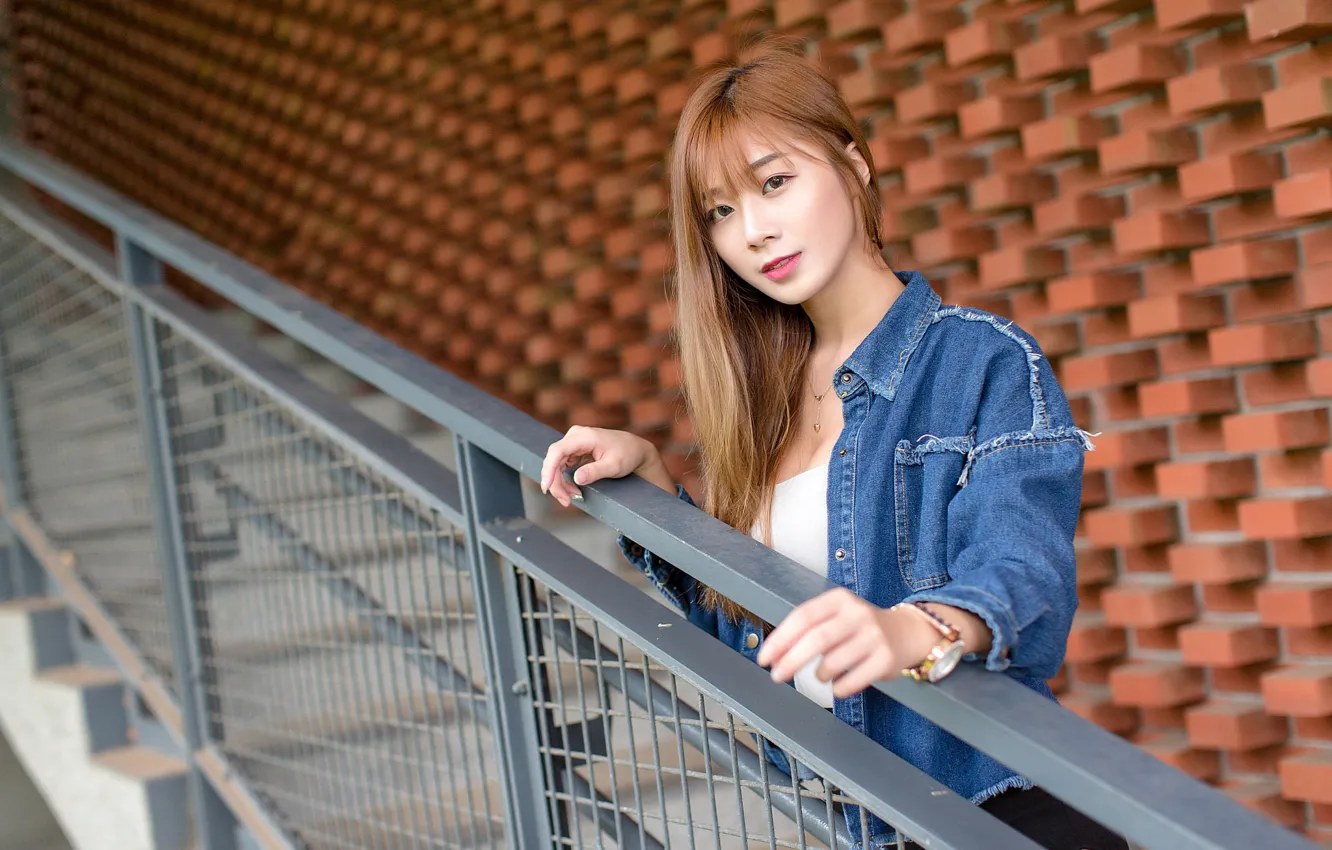 Photo wallpaper look, girl, Asian, cutie