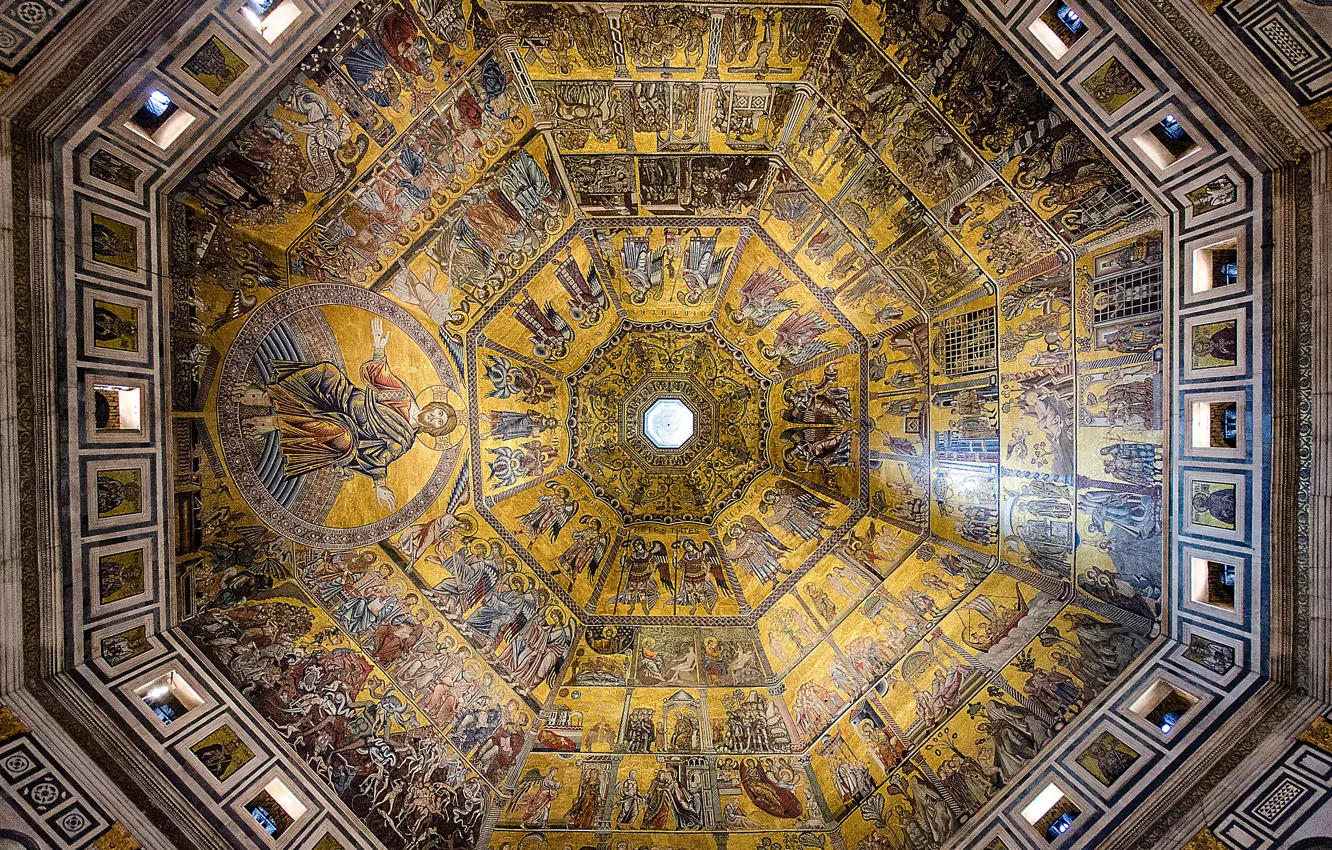 Photo wallpaper Italy, Florence, architecture, religion, the gates of Paradise, baptism, the baptistery