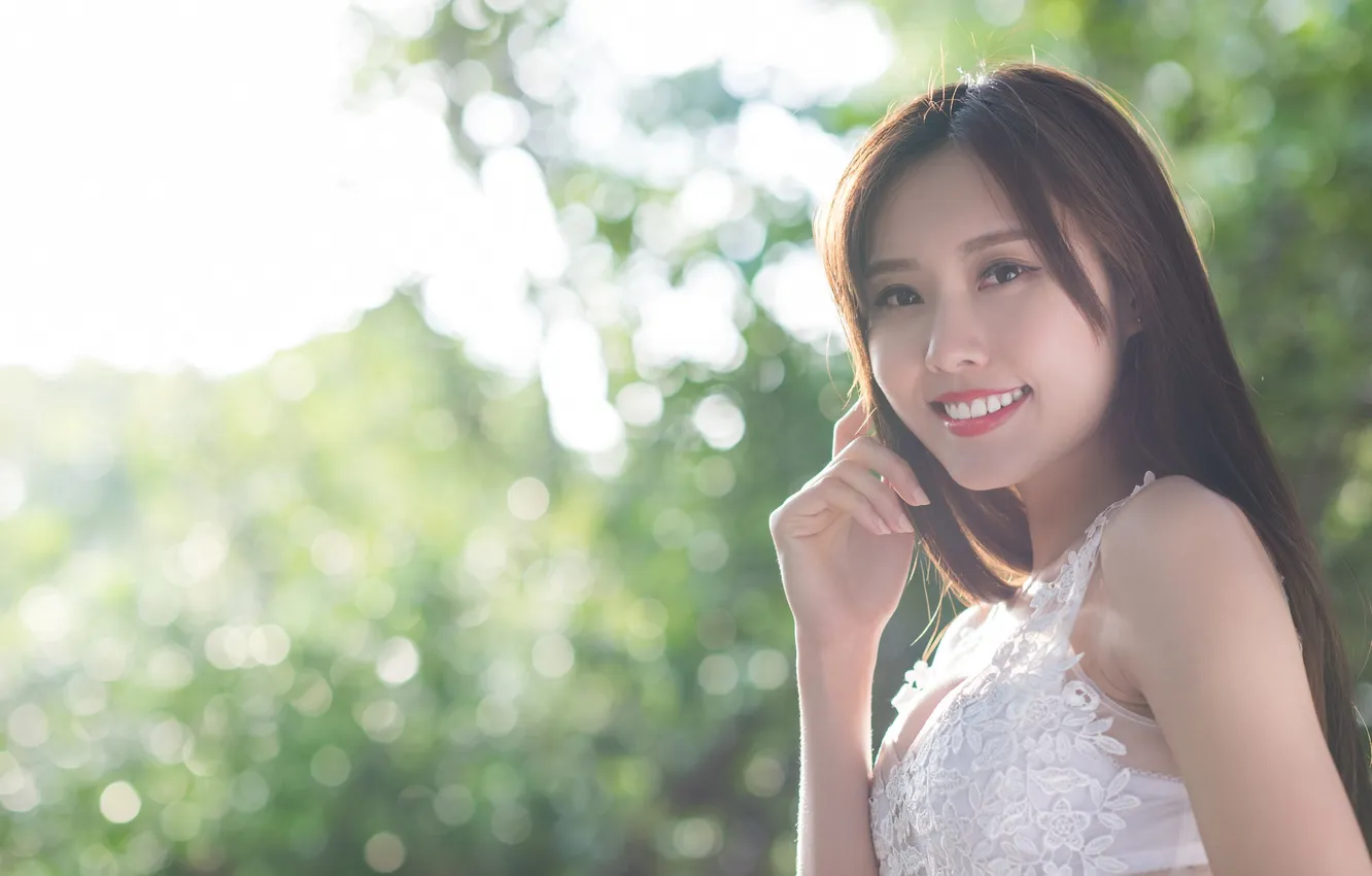 Photo wallpaper summer, look, girl, smile, hair