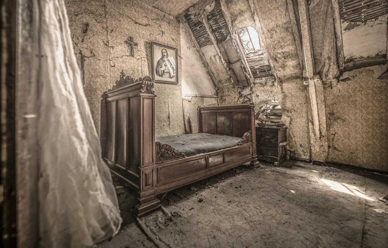 Photo wallpaper room, bed, interior