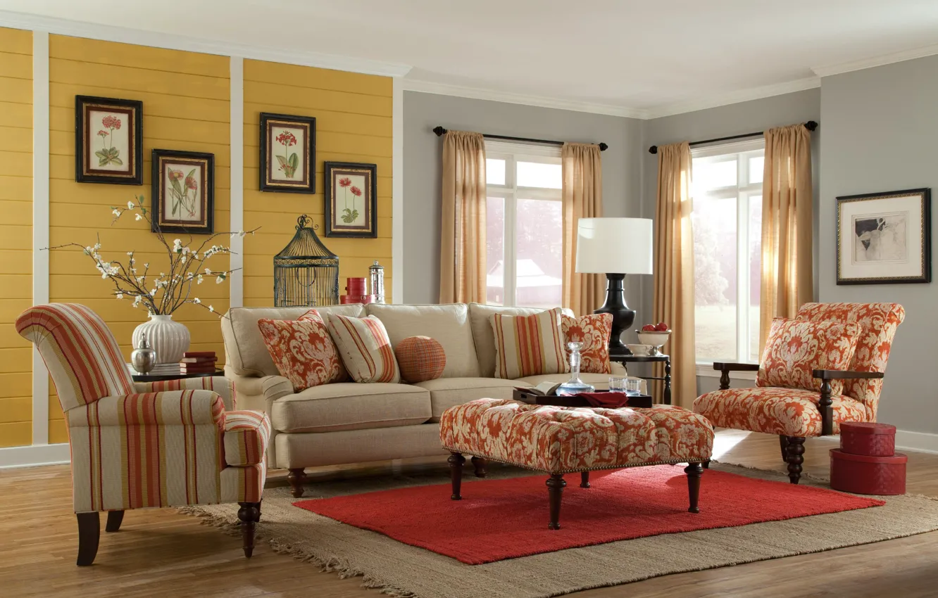 Photo wallpaper style, room, Villa, interior, living room
