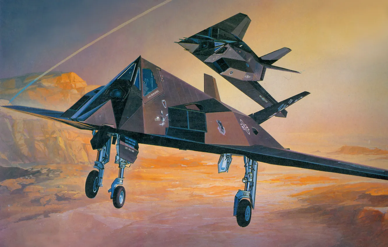 Photo wallpaper the sky, mountains, figure, fighter, art, tactical, purpose, single