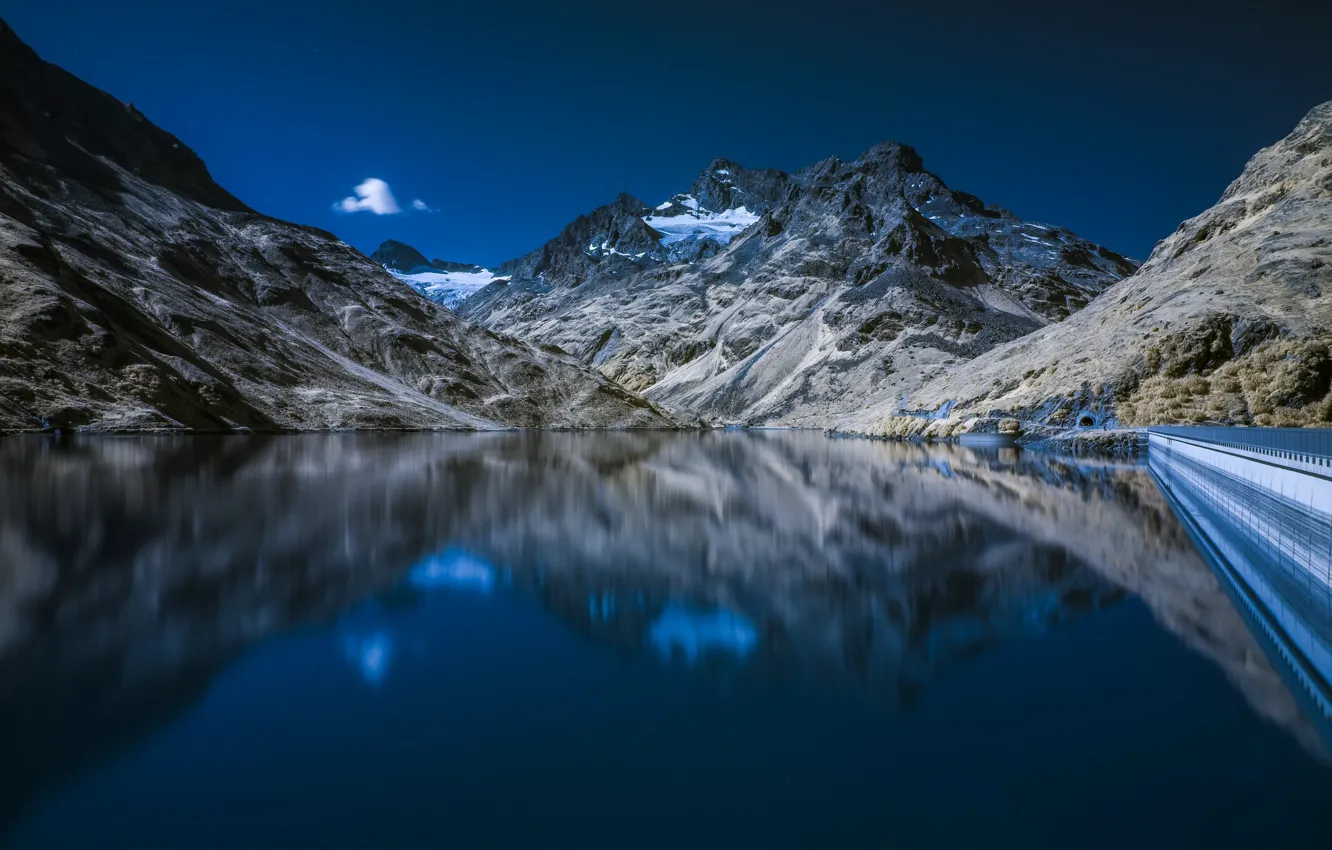 Photo wallpaper mountains, lake, Austria, Galtur