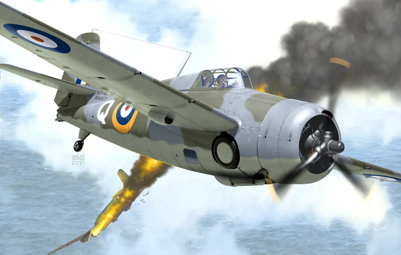 Photo wallpaper fighter, Grumman, F4F, Marlet Mk.I