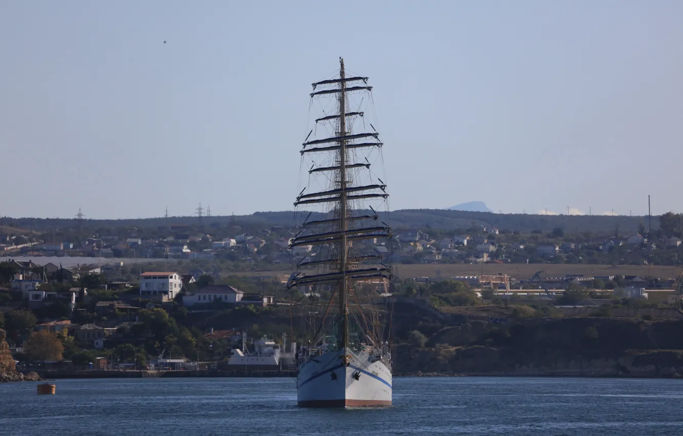 Photo wallpaper ship, sailing, Hersonissos, author Novice1975